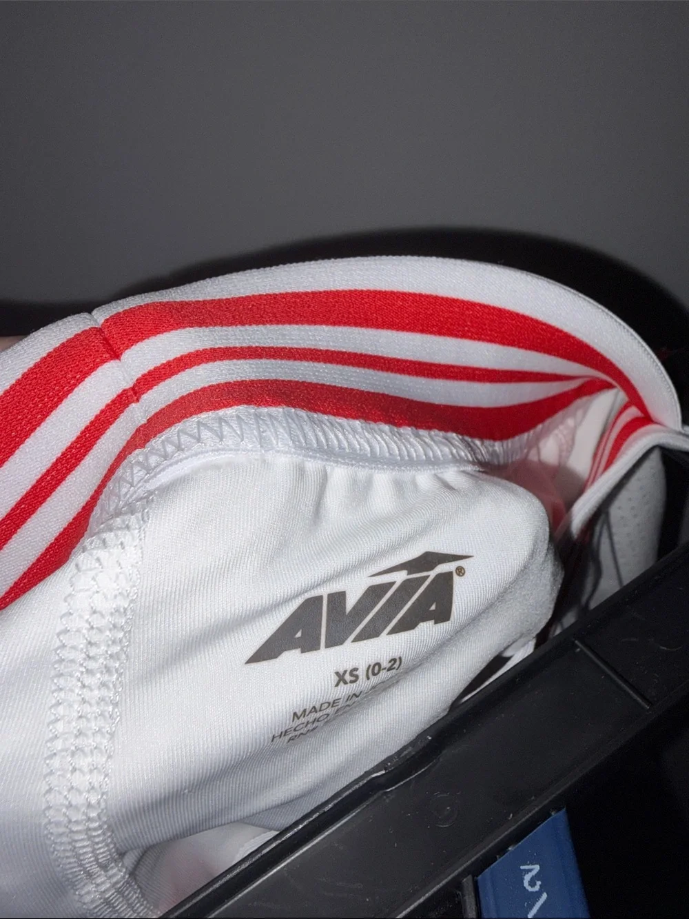 White Pleated Athletic Skirt with Red Trim XS